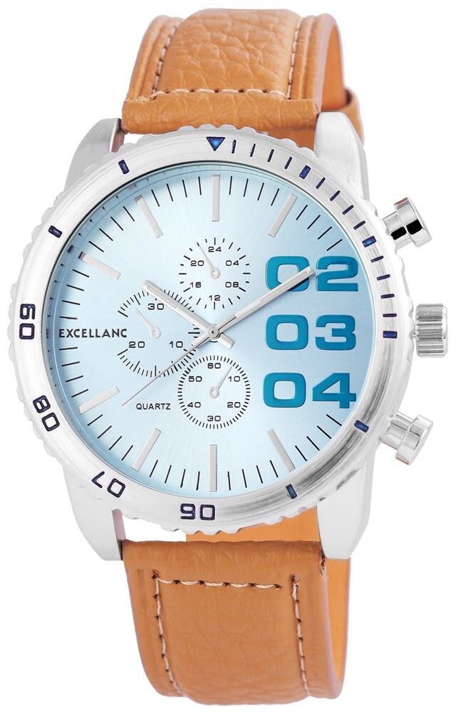 Ceas pentru barbati Excellanc Techno, Maro Deschis, Cadran Bleu