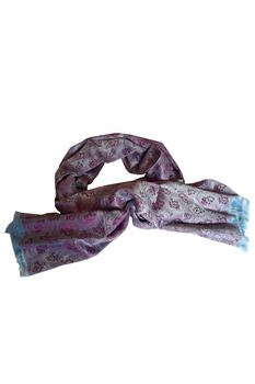 Esarfa Matase Naturala Orientala de lux Lakshmi shop, Violet cu turquoise, 160 x 60 cm Esarfa Matase Naturala Orientala de lux Lakshmi shop, Violet cu turquoise, 160 x 60 cm