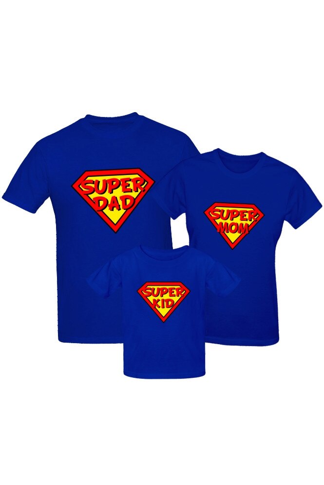 Set Tricouri Familie - Super Familie, Zebu, Albastru, Albastru
