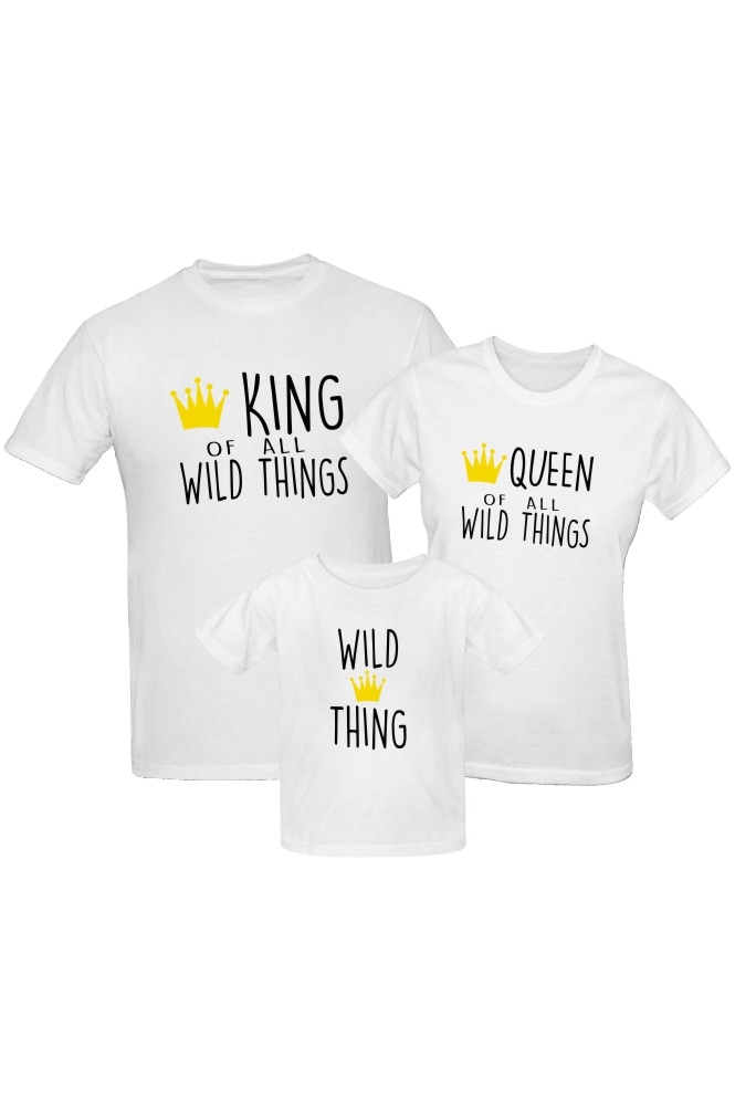 Set Tricouri Familie - Wild Thing, Zebu, Alb, Alb