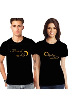 Set Tricouri Cuplu - Game of, Negru Set Tricouri Cuplu - Game of, Negru