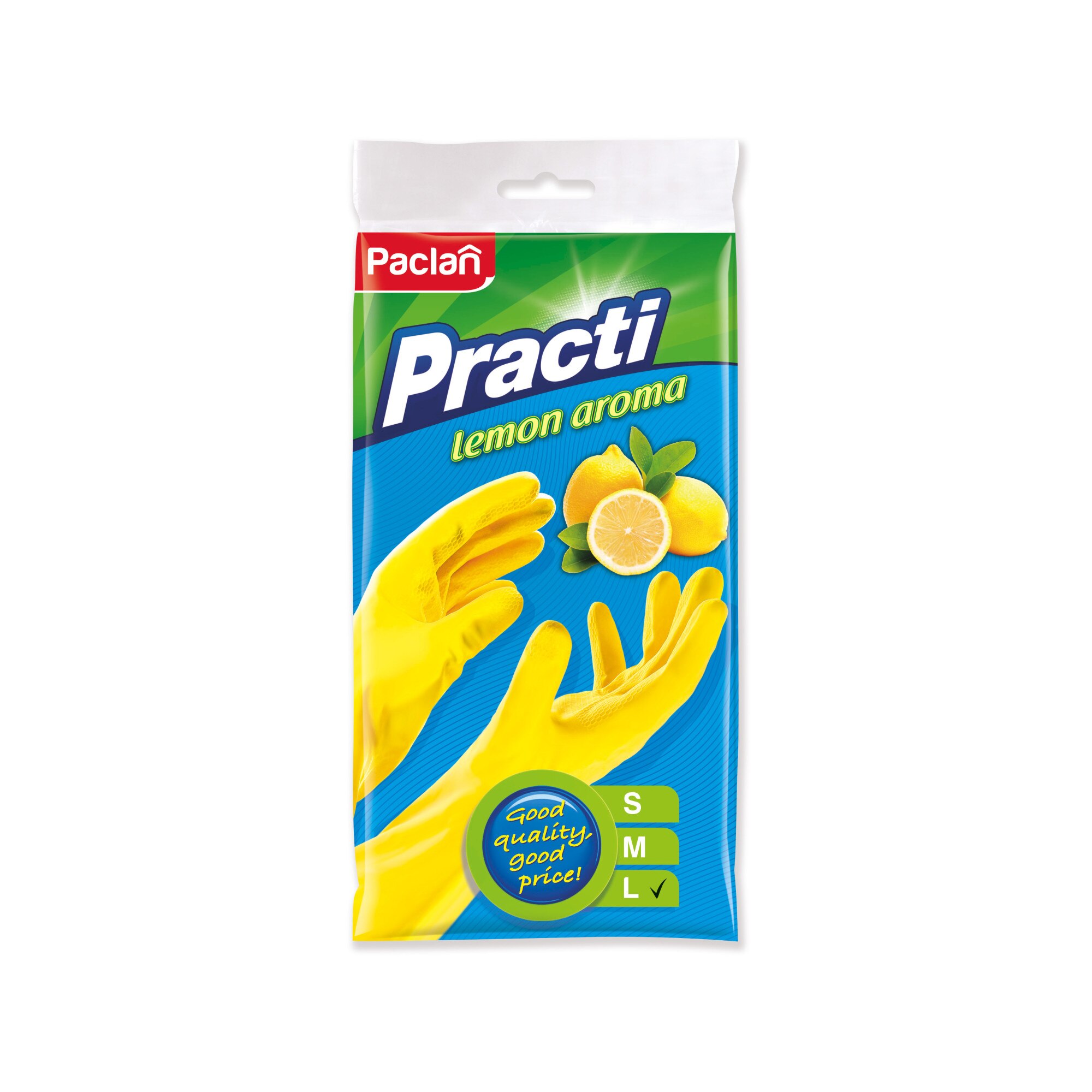 Manusi menaj din cauciuc Paclan Practi lemon aroma marimea L