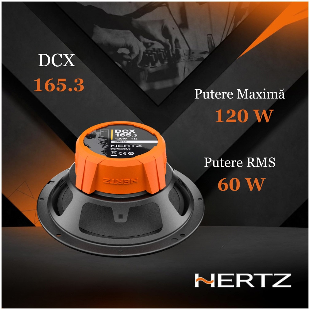 デリシオーサ Set 2 Difuzoare auto Hertz Dieci® DCX 165.3, set sistem 2 căi