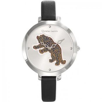 Ceas dama Christian Lacroix, curea din piele neagra, cadran alb, 8009710 Ceas dama Christian Lacroix, curea din piele neagra, cadran alb, 8009710