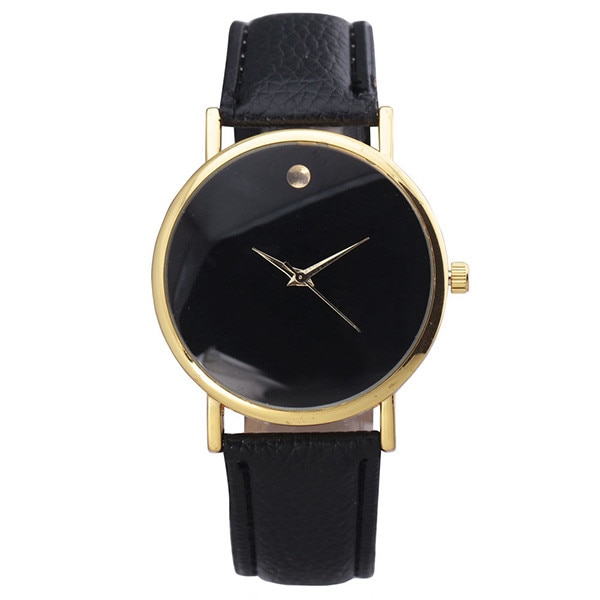 Ceas Dama Quartz Geneva Casual Elegant Negru, CP9608NU, curea din piele, afisaj analog