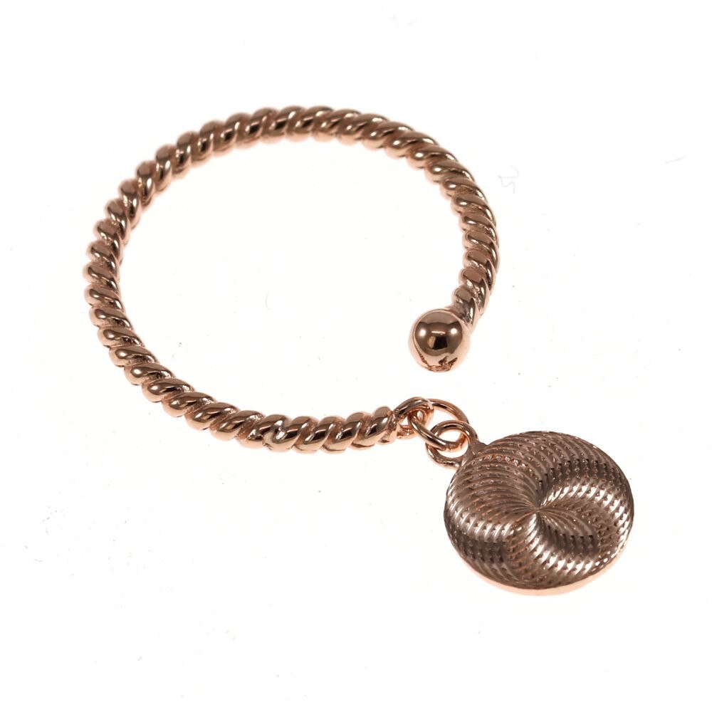 Inel IJOO, din argint 925 placat cu aur - Round Twist