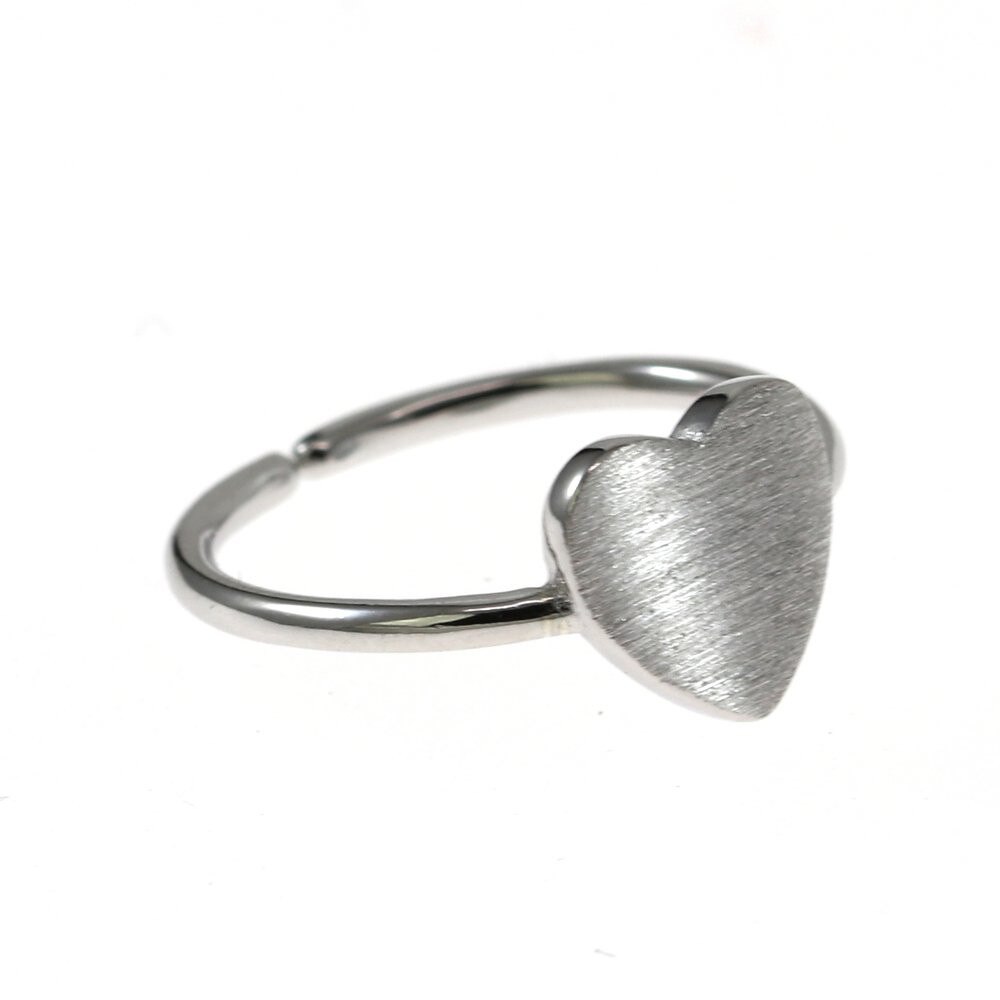 Inel IJOO, din argint placat cu rodiu, Silver Heart