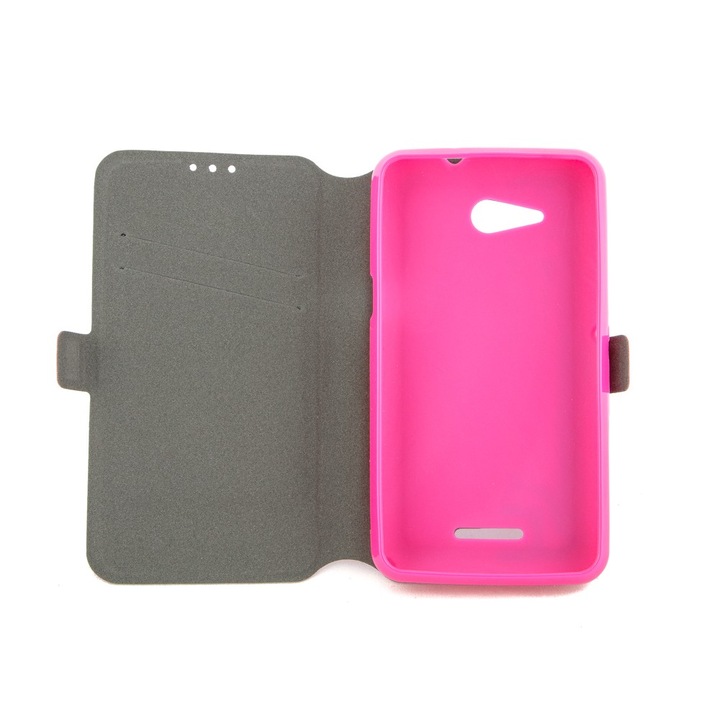 Капак Sony Ericsson Xperia E4G, Pocket Book, еко кожа, розов