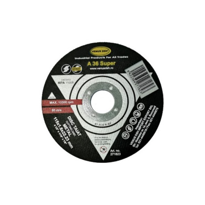 Disc taiat metal - 41-A36 R-bf -125x1.6x22.23 mm