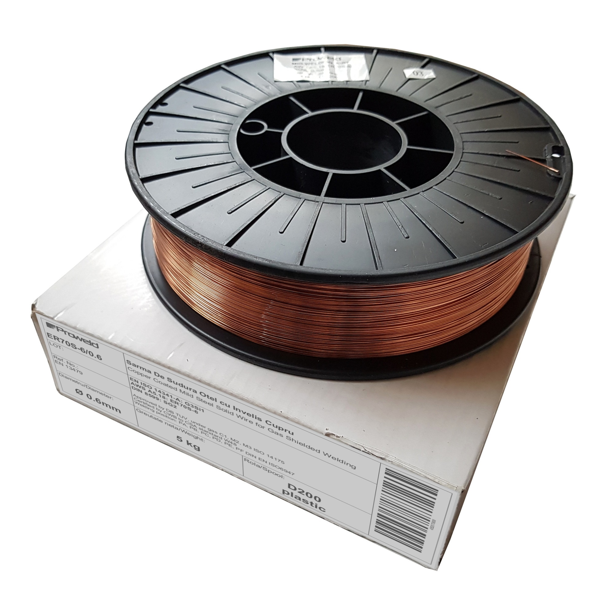 0.6mm ER70S-6 - Sarma sudura MIG/MAG 5Kg/D200-Spool