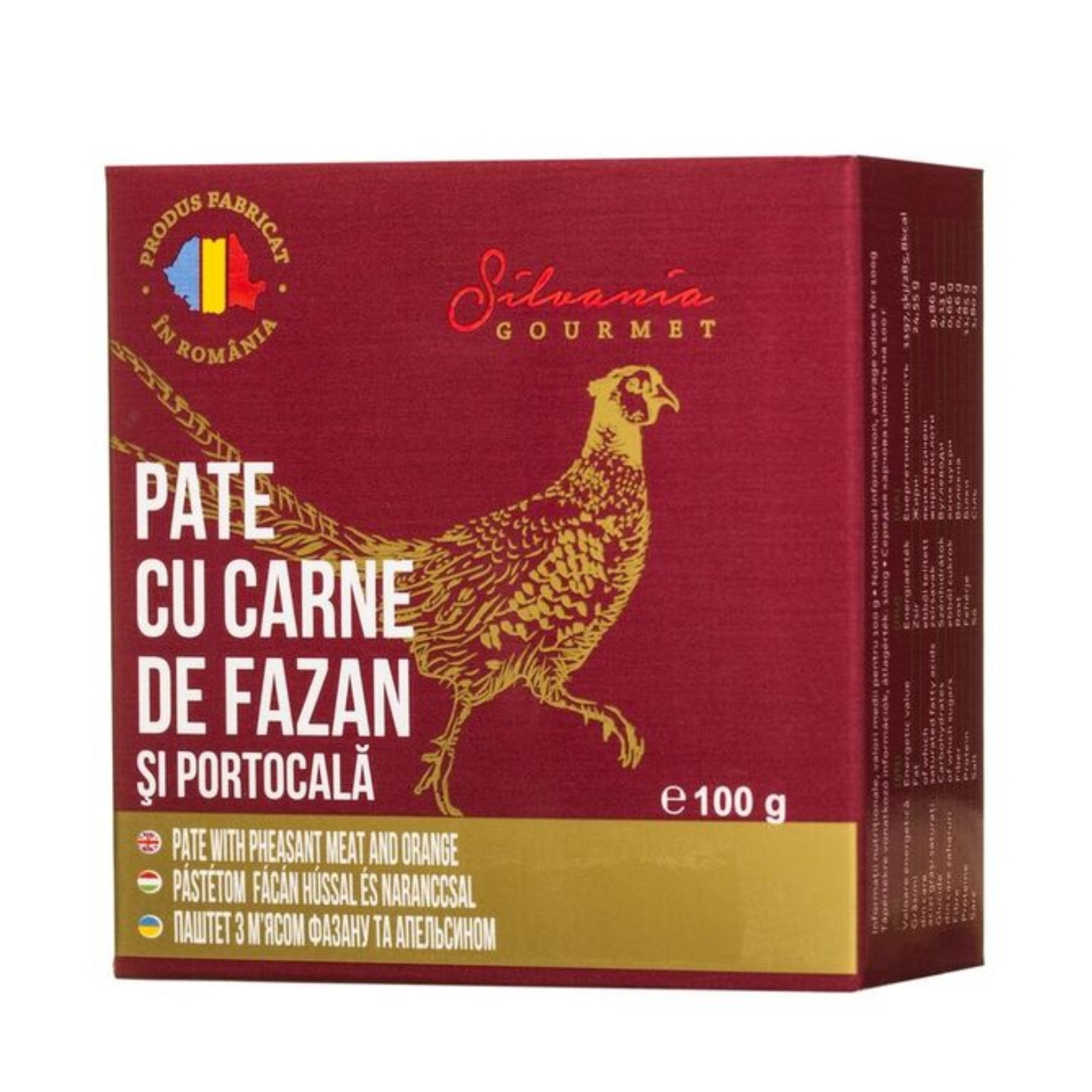 Pate cu carne fazan si portocala, Silvania Gourmet, 100 gr