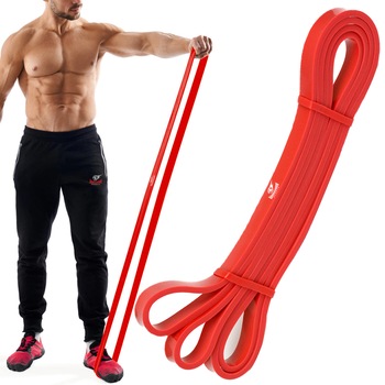 Banda Fitness elastica de cauciuc pentru exercitii, antrenament, Rezistenta Pentru Forta, Coordonare, Mobilitate, Stretching Armageddon Sports, Power Band Red, Rosu, 208x1.3x0.45cm, Rezistenta 5-15 kg Banda Fitness elastica de cauciuc pentru exercitii, antrenament, Rezistenta Pentru Forta, Coordonare, Mobilitate, Stretching Armageddon Sports, Power Band Red, Rosu, 208x1.3x0.45cm, Rezistenta 5-15 kg
