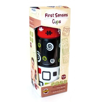 Pahare de stivuit First Senses Miniland, 6 pahare incluse Pahare de stivuit First Senses Miniland, 6 pahare incluse