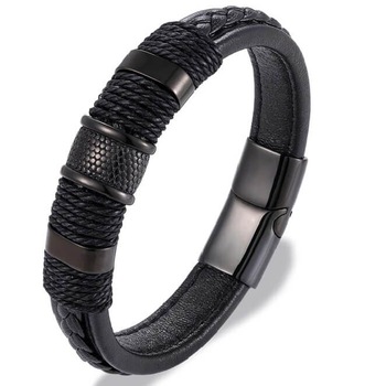 Bratara barbati Akzent piele neagra 6 Bratara barbati Akzent piele neagra 6