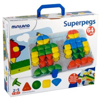 Joc educativ mozaic gigant Miniland, 64 piese Joc educativ mozaic gigant Miniland, 64 piese