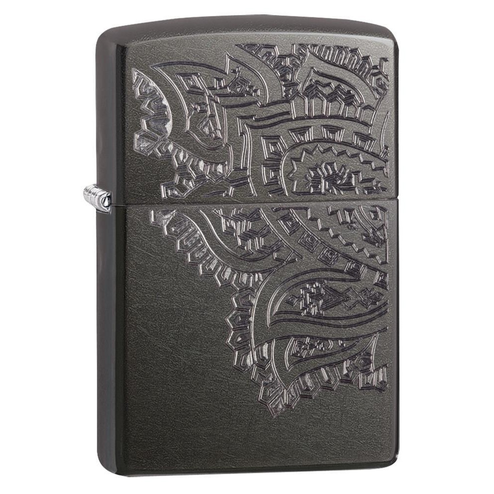 Bricheta Zippo Grey Iced Paisley