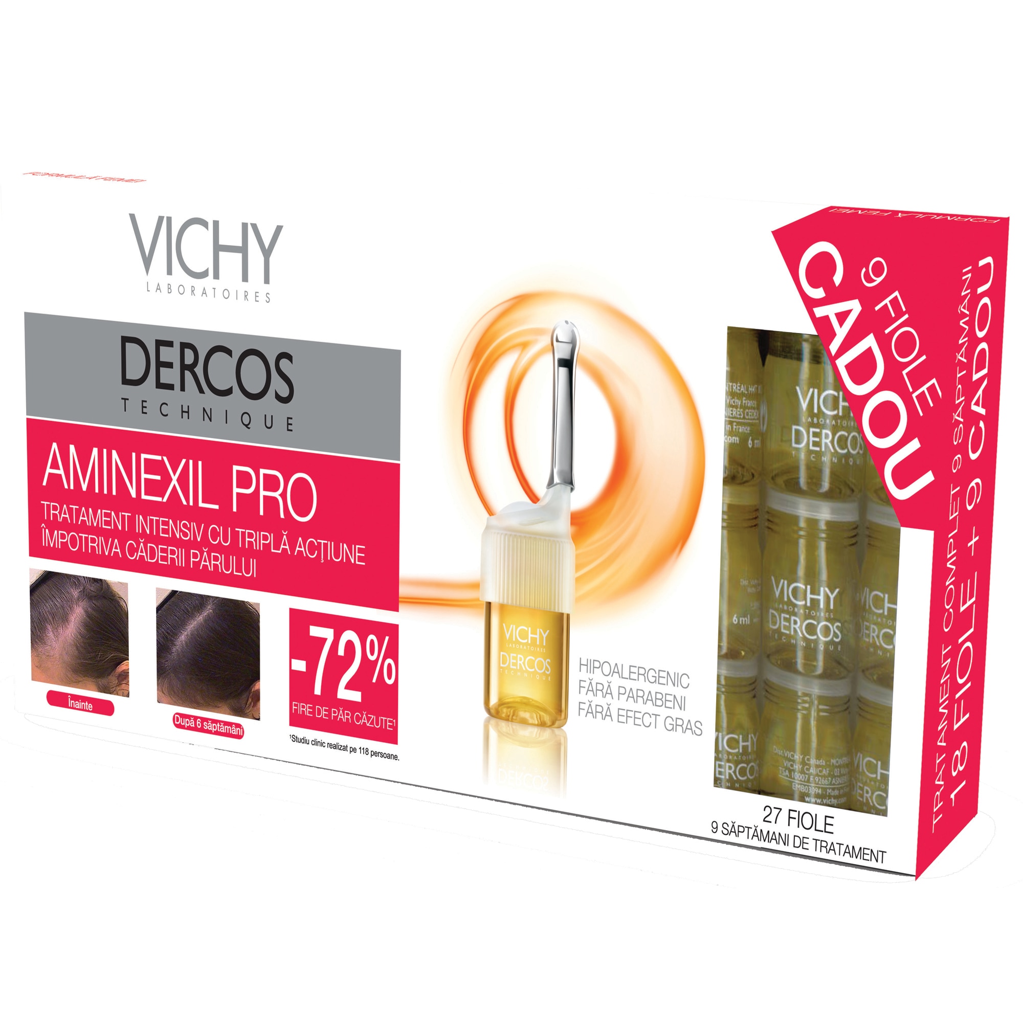Vichy Dercos Aminexil Clinical 5 Tratament Impotriva Caderii Parului Pentru Femei fiole 6 ml x 21