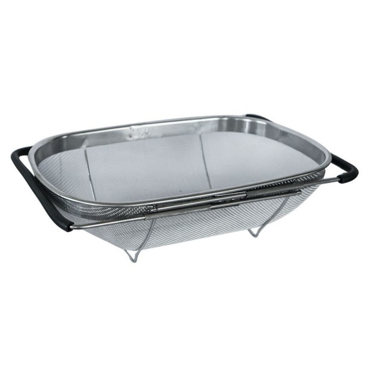 Strecuratoare din inox dreptunghiulara cu suport 33x24x10 cm