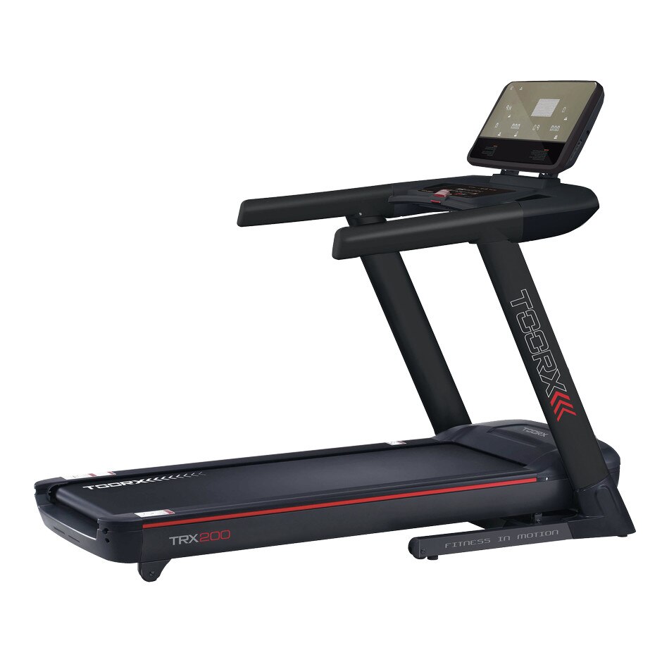 Banda de alergare TOORX TRX-200, Greutate utilizator: 150 kg, 4CP viteza continua, 7CP viteza maxima, Inclinare electrica: 15 nivele, FIltru EMC