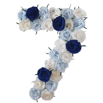Cifra volumetrica 7 Handmade Minis Boutique, alb, bleu si bleumarin Cifra volumetrica 7 Handmade Minis Boutique, alb, bleu si bleumarin