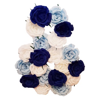 Cifra volumetrica 8 Handmade Minis Boutique, alb, bleu si bleumarin Cifra volumetrica 8 Handmade Minis Boutique, alb, bleu si bleumarin