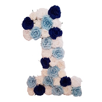 Cifra volumetrica 1 Handmade Minis Boutique, alb, bleu si bleumarin Cifra volumetrica 1 Handmade Minis Boutique, alb, bleu si bleumarin