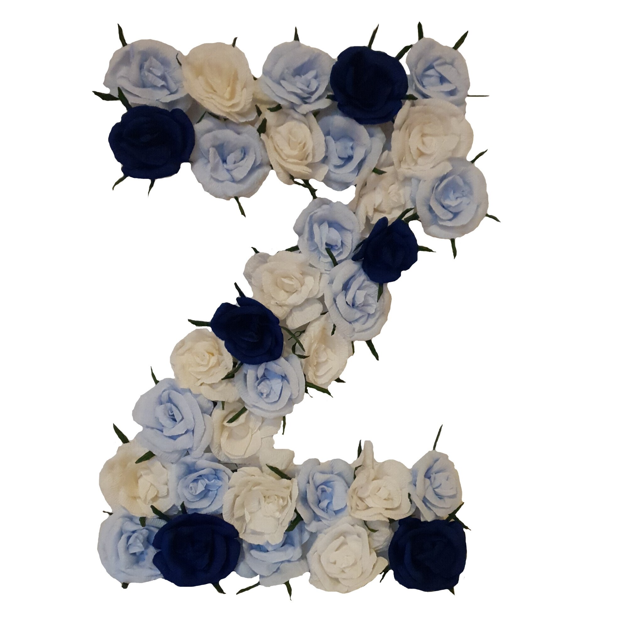 Litera volumetrica Z Handmade Minis Boutique, alb, bleu si bleumarin