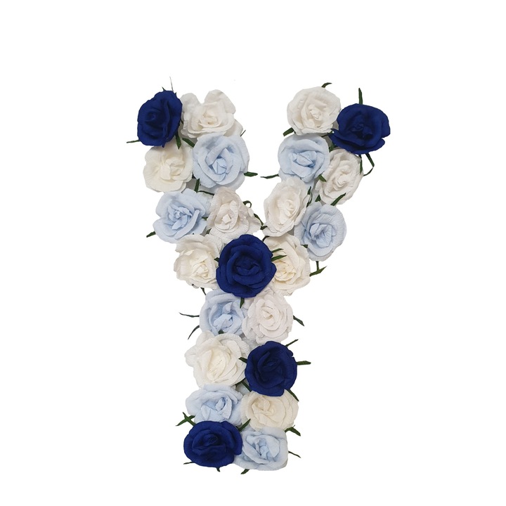 Litera volumetrica Y Handmade Minis Boutique, alb, bleu si bleumarin