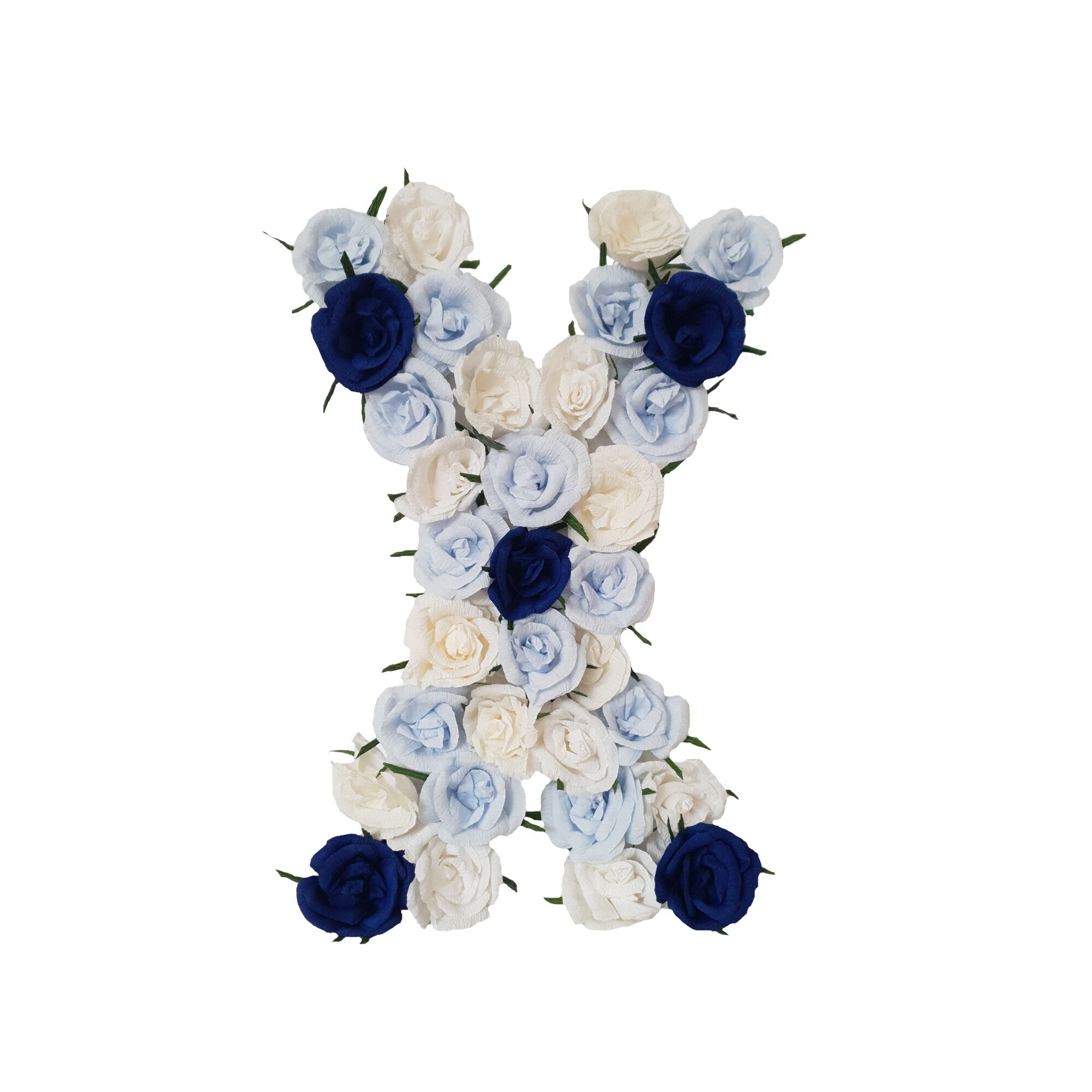 Litera volumetrica X Handmade Minis Boutique, alb ,bleu si bleumarin