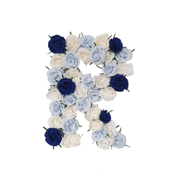 Litera volumetrica R Handmade Minis Boutique, alb, bleu si bleumarin Litera volumetrica R Handmade Minis Boutique, alb, bleu si bleumarin