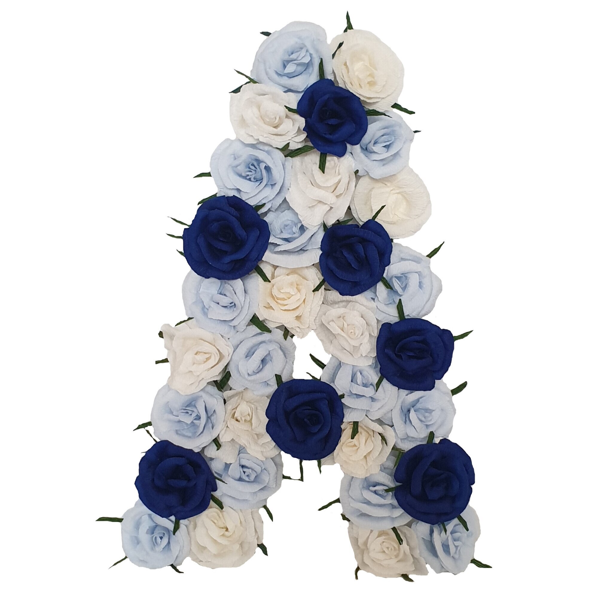 Litera volumetrica A Handmade Minis Boutique, alb, bleu si bleumarin