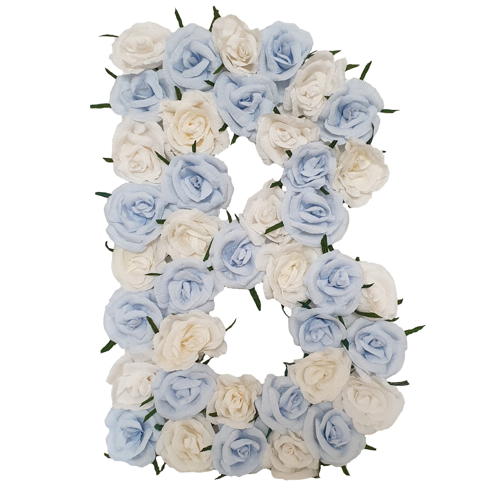 Litera volumetrica B Handmade Minis Boutique, alb cu bleu