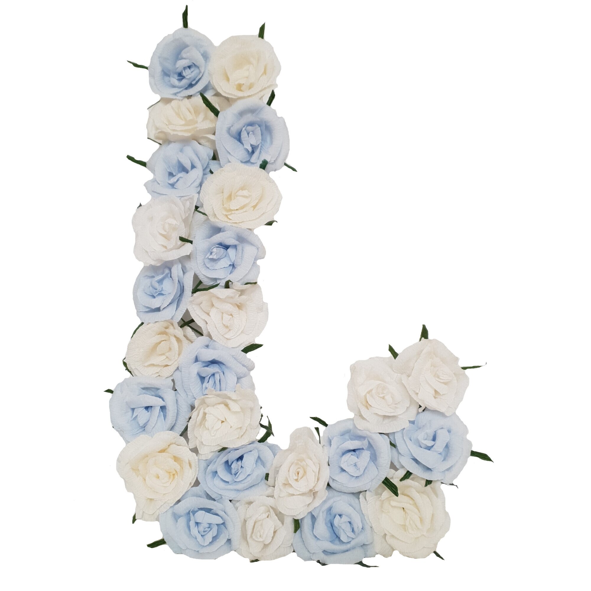 Litera volumetrica J Handmade Minis Boutique, alb cu bleu