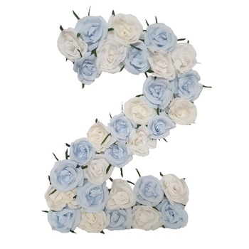 Cifra volumetrica 2 Handmade Minis Boutique, alb si bleu Cifra volumetrica 2 Handmade Minis Boutique, alb si bleu