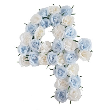 Cifra volumetrica 4 Handmade Minis Boutique, alb si bleu Cifra volumetrica 4 Handmade Minis Boutique, alb si bleu