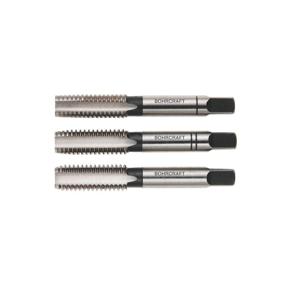Set tarozi pentru filetare manuala,pas normal, DIN 352, HSS-G, 3 buc/set METRIC 7 cu pas de 1,00 mm, Bohrcraft