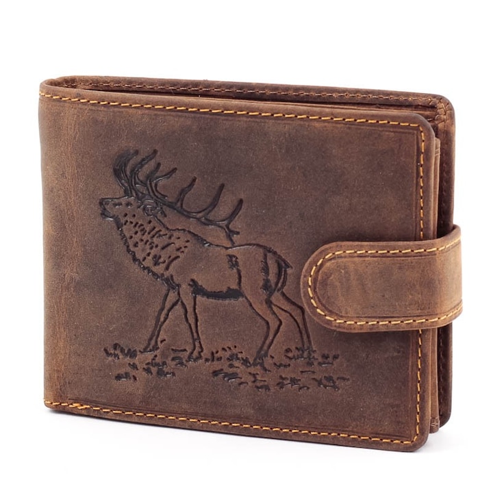 Мъжки портфейл GreenDeed, Кожа, Кафяв, Deer #5064