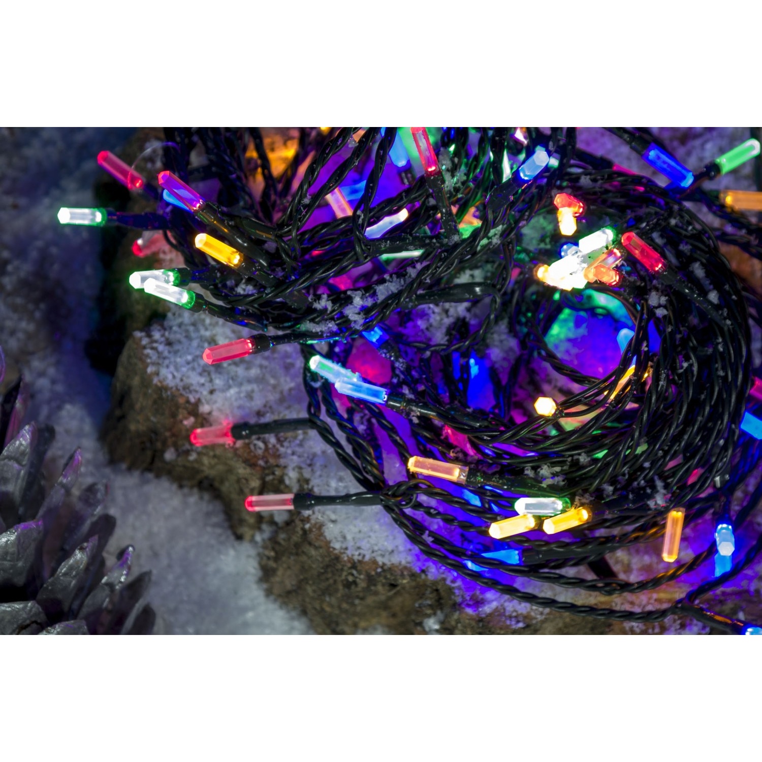 Instalatie brad Craciun, 240 LED-uri multicolore, 23.9 m, interior / exterior
