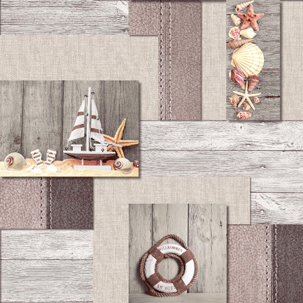 Tapet semilavabil, Fox Wallcovering, in relief, hartie, duplex, tematica nautica, multicolor, 3454 Fregata