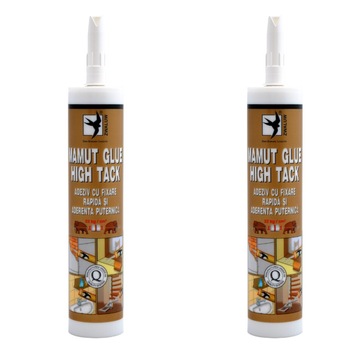 Pachet 2 bucati Adeziv pentru suprafete multiple, interior / exterior, Mamut Glue High Tack, alb, 290 ml Pachet 2 bucati Adeziv pentru suprafete multiple, interior / exterior, Mamut Glue High Tack, alb, 290 ml