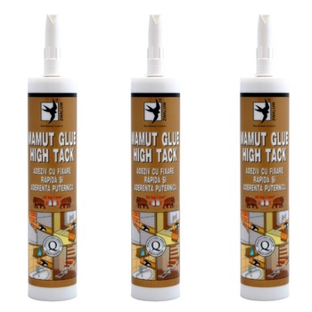 Pachet 3 bucati Adeziv pentru suprafete multiple, interior / exterior, Mamut Glue High Tack, alb, 290 ml Pachet 3 bucati Adeziv pentru suprafete multiple, interior / exterior, Mamut Glue High Tack, alb, 290 ml