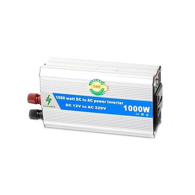 Invertor tensiune, putere 1000 W, 12V - 220V, cabluri incluse + breloc ASHOP