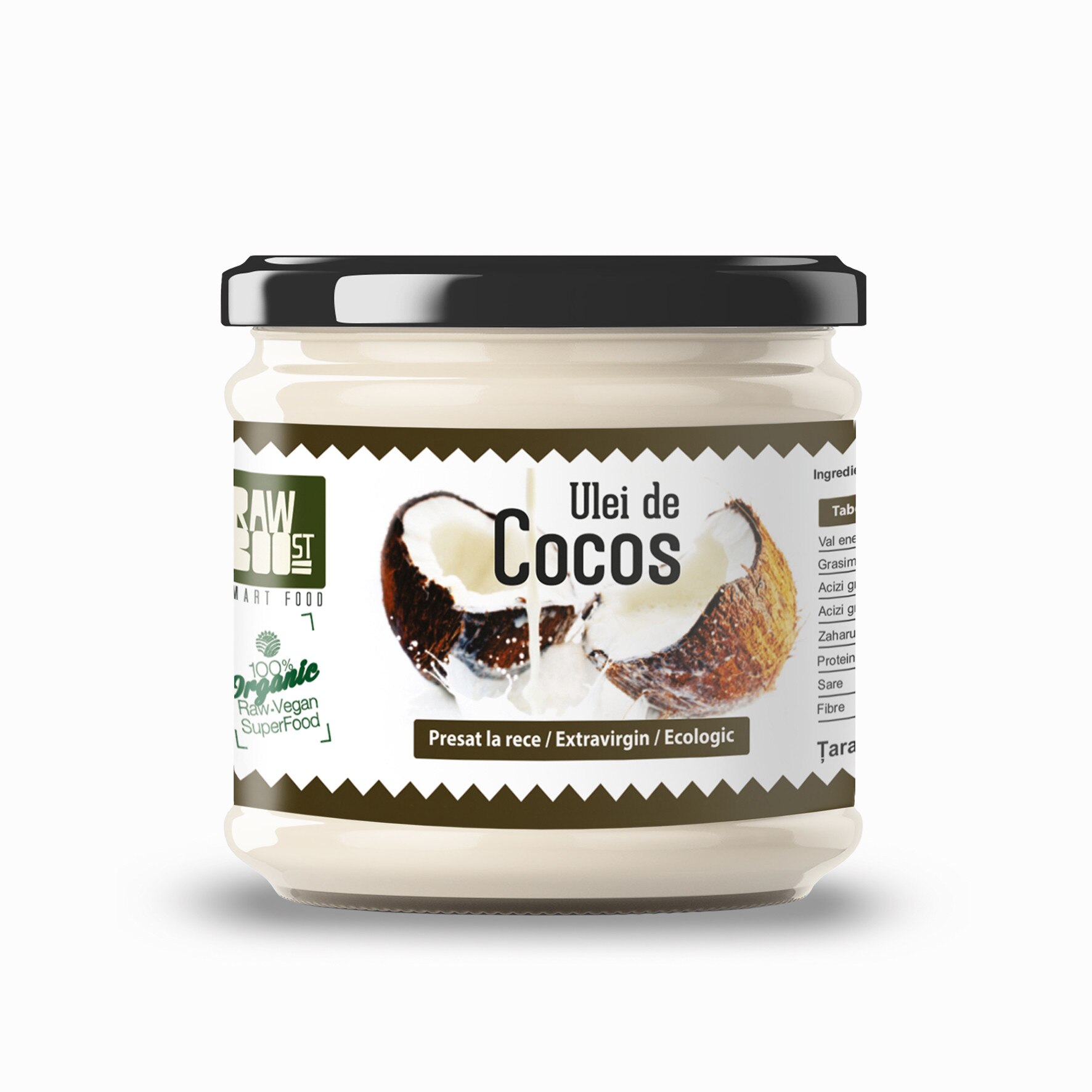 Ulei de Cocos ecologic virgin 380ml, Rawboost