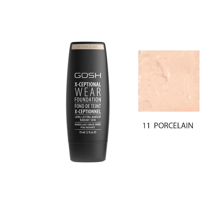 Дълготраен Фон дьо тен GOSH X- Ceptional Wear 35 мл с витамин Е 11 Porcelain