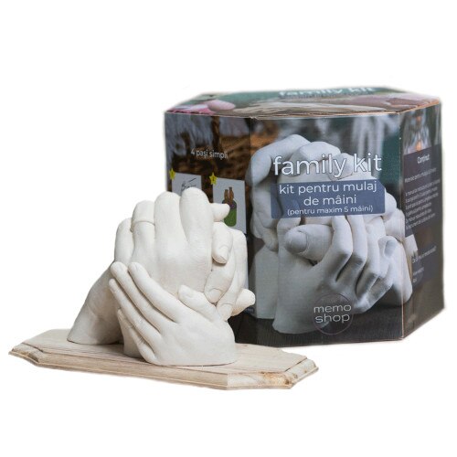 Kit mulaj maini 3D Familie, 3-5 maini adulte, MemoShop + Cutie Cadou