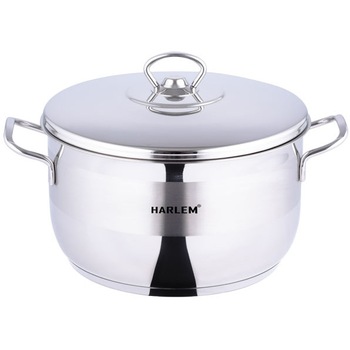 Oala inalta din inox Harlem, Cu capac inclus, cratita inox, diametru 24 cm, inaltime 8 centimetri Oala inalta din inox Harlem, Cu capac inclus, cratita inox, diametru 24 cm, inaltime 8 centimetri