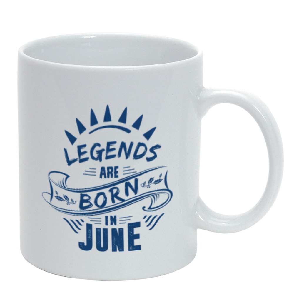 Cana personalizata Legend are born in June, 73, ceramica, 330 ml