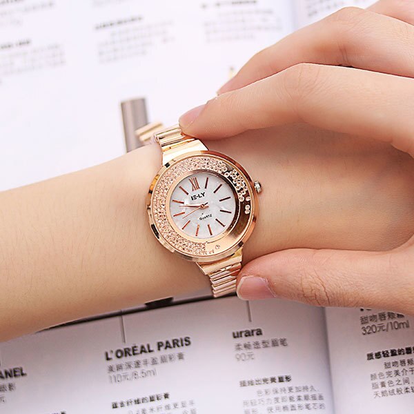 Ceas Dama Quartz E-LY Casual Elegant Rose, CP9976RE, curea din metal (zale), afisaj analog