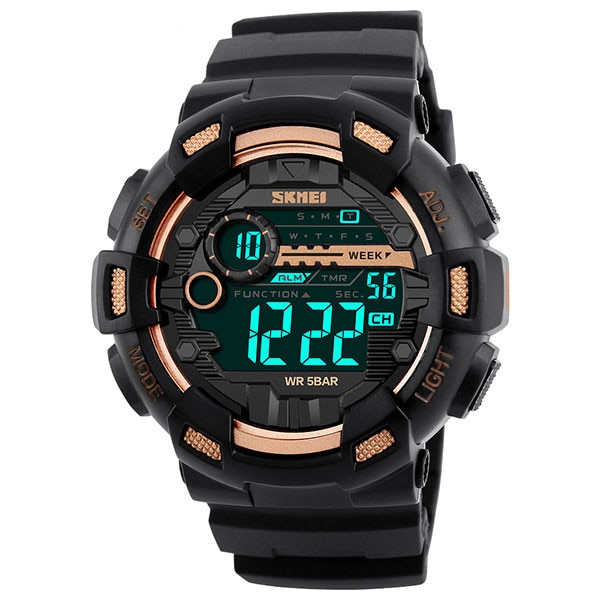 Ceas Unisex Quartz SKmei Sport Rose, CP9995RE, curea din silicon, afisaj digital