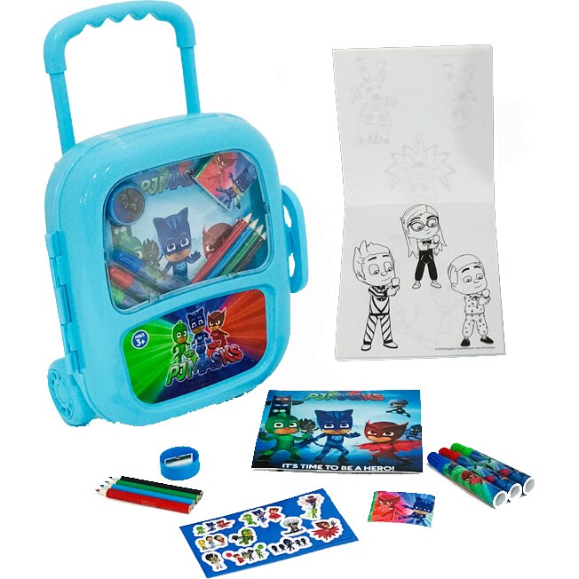 Set Trolley cu coloriaj Pj Masks